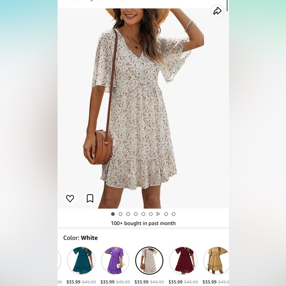 Amazon Dresses & Skirts - Chiffon Flowy Dress, Floral Print